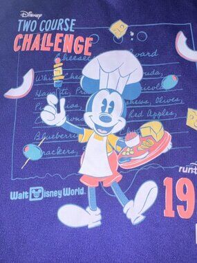 runDisney Two Course Challenge 19.3 Miles Chef Mickey Shirt Large Race Event Tee